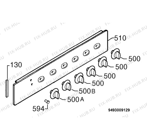 Взрыв-схема плиты (духовки) Privileg 682400_30321 - Схема узла Command panel 037